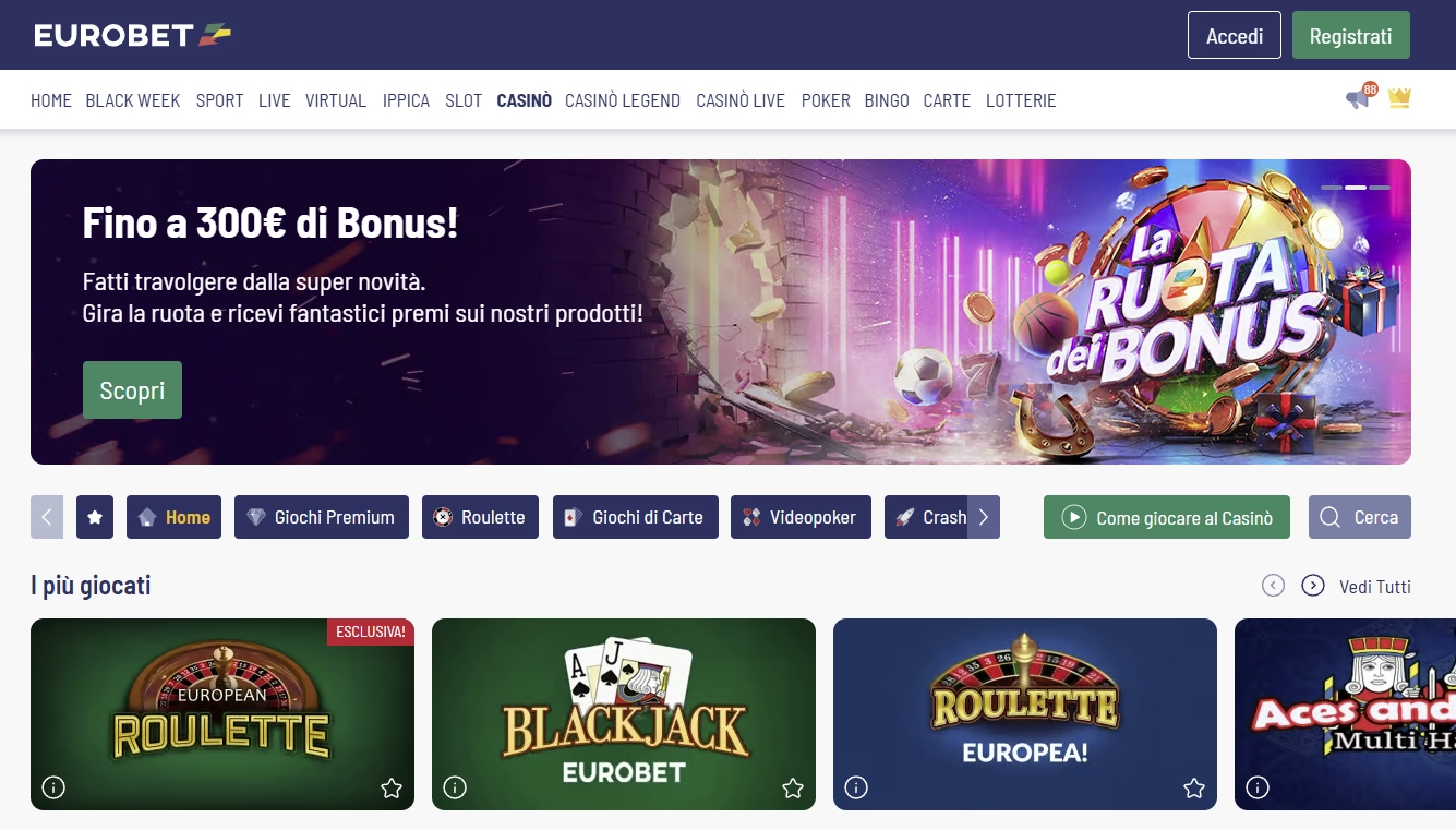 Eurobet Casino - Piattaforma di casinò online
